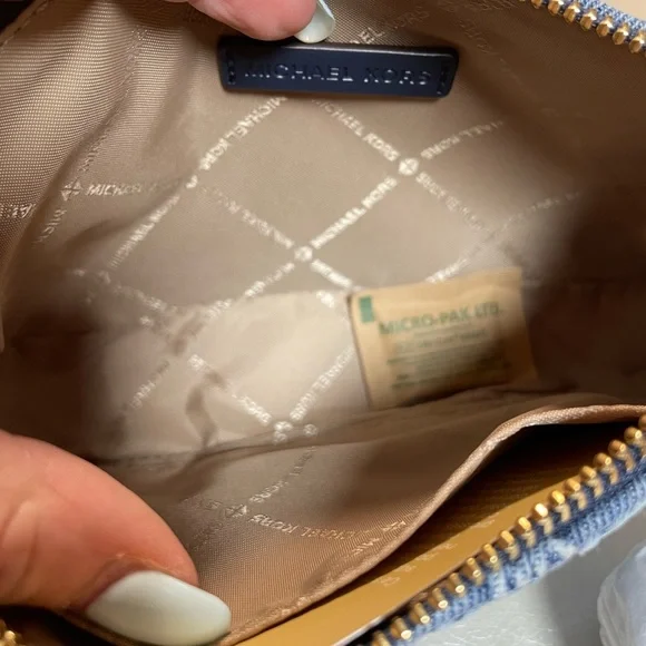 Michael Kors Jet Set Small Chain Denim Pouchette NWT - Picture 11 of 17